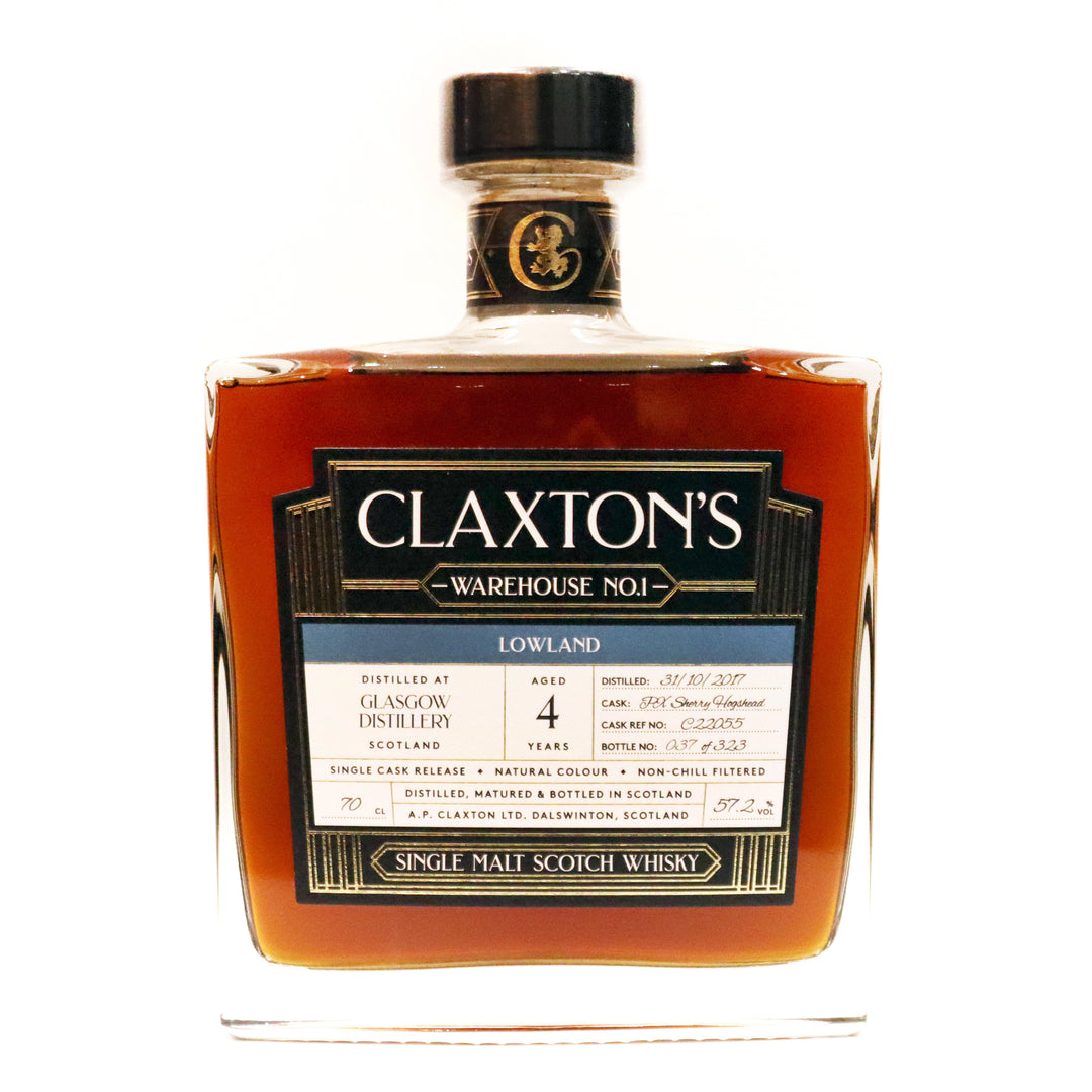 Glasgow 4 Year Old / 2017 / PX Sherry Hogshead / Warehouse No. 1 / Claxton's / 57.2%abv / 70cl